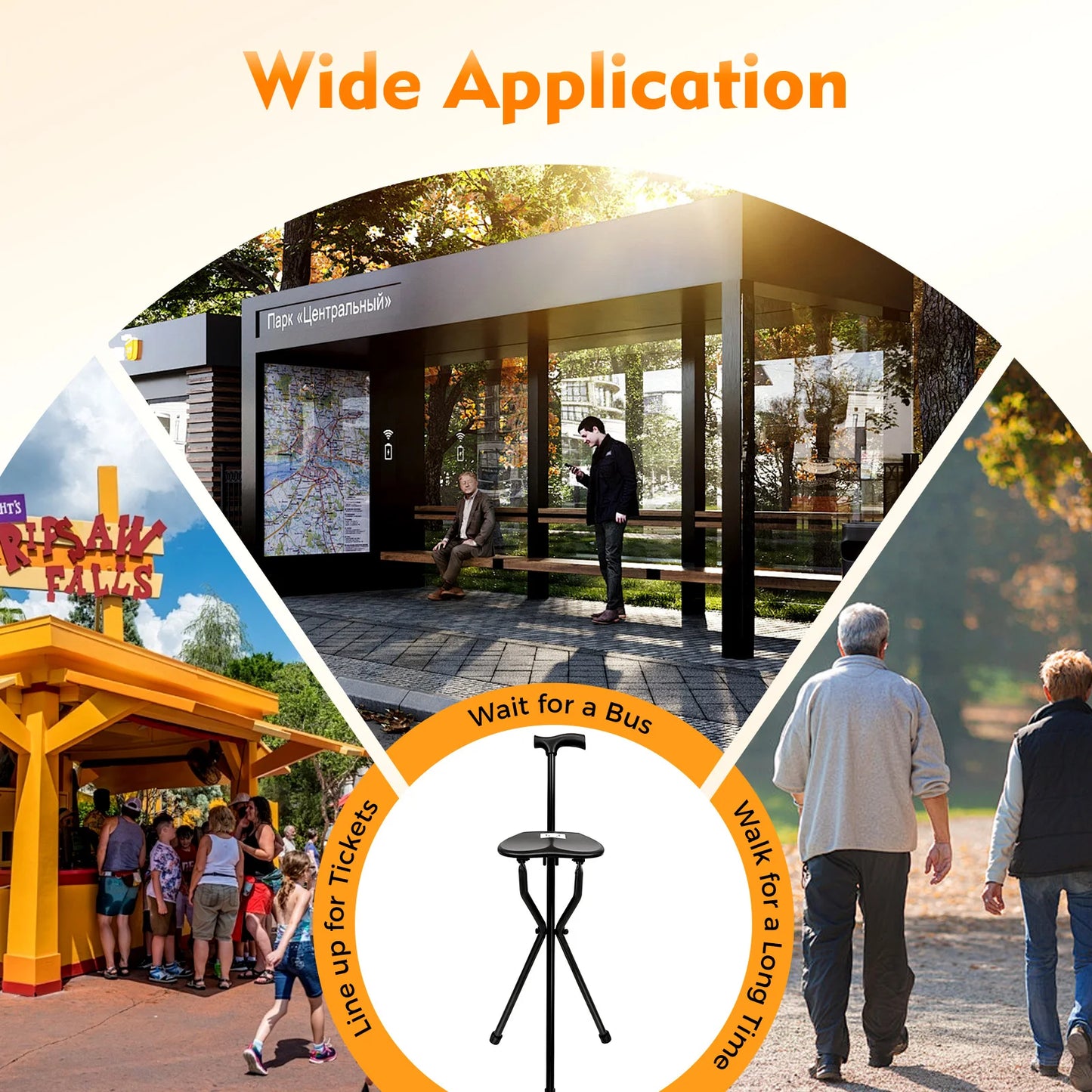 Folding Cane with Seat