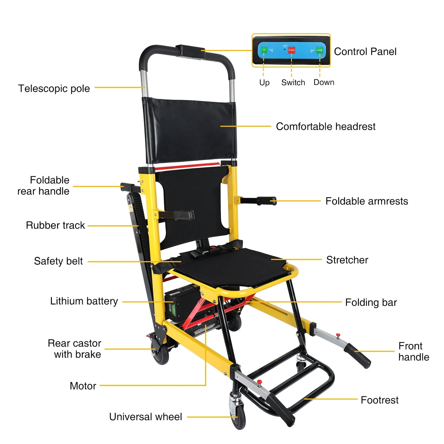 Foldable Electric Stair Climbing Wheelchair