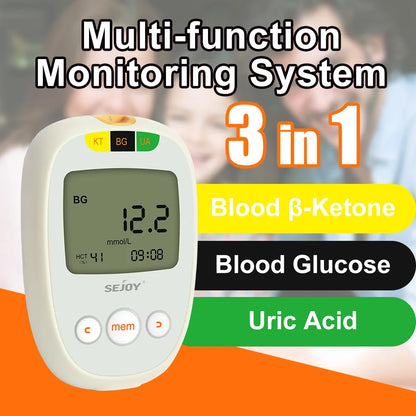 Glucose & Ketone Uric Acid Testing Meter Kit