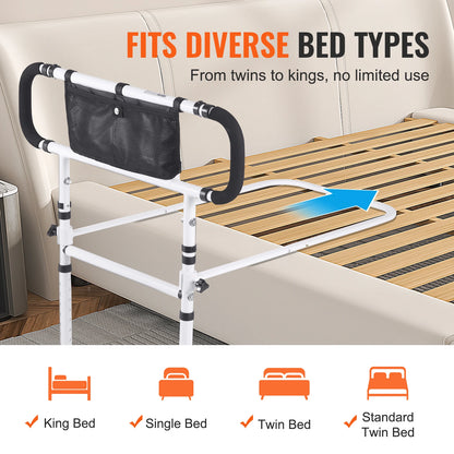 Foldable Bed Assist Rails Cane with Adjustable Handle