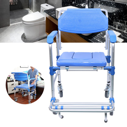 3-in-1 Foldable Shower Wheelchair