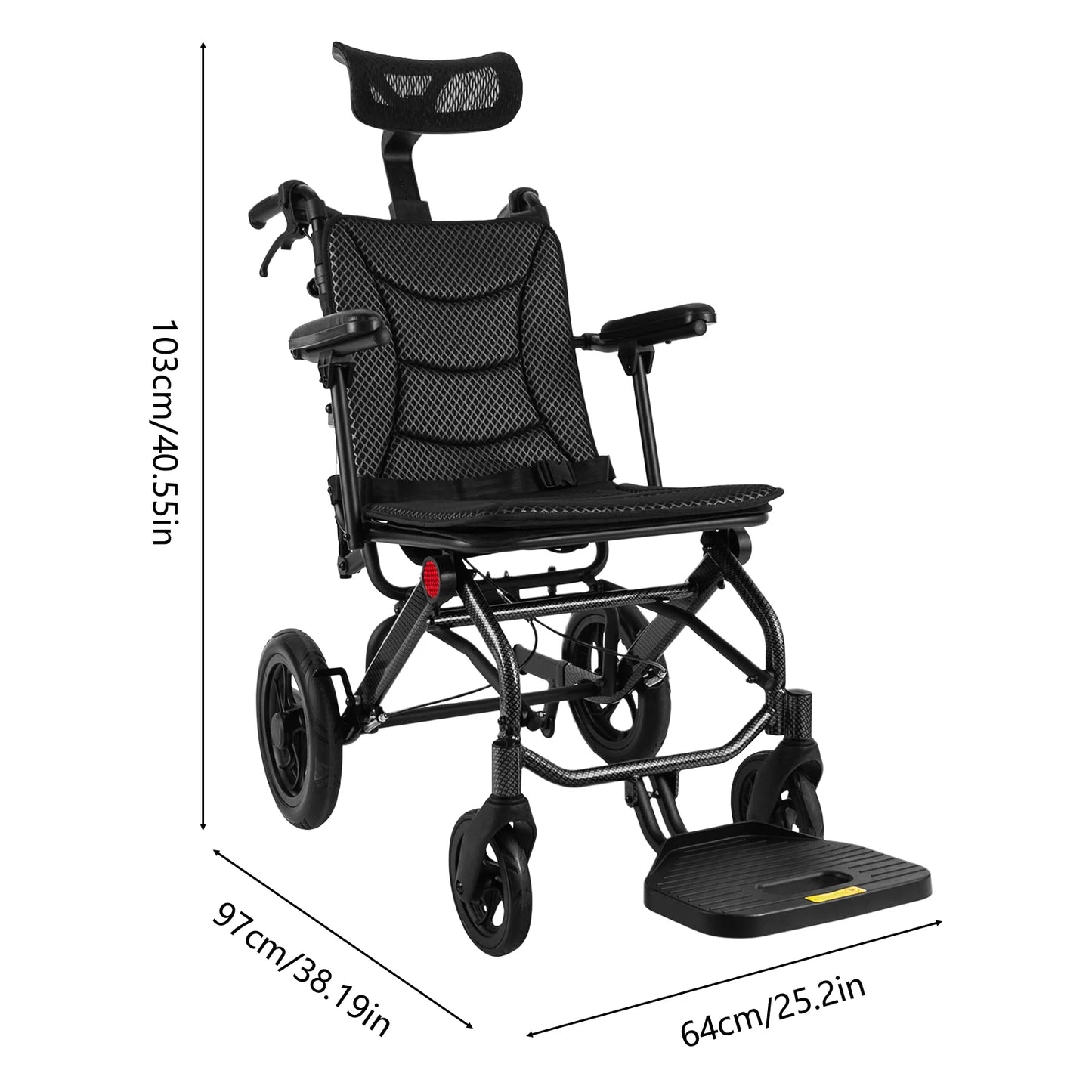 Super Lightweight Reclining Travel Wheelchair