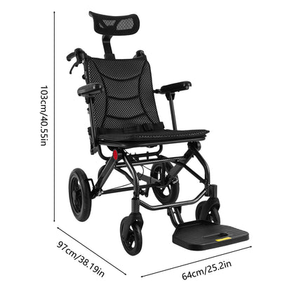 Super Lightweight Reclining Travel Wheelchair