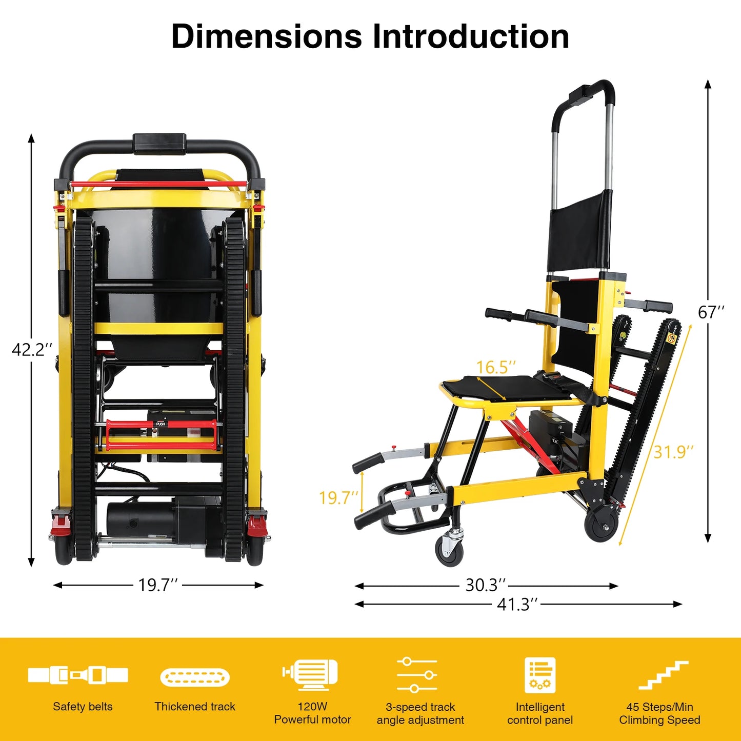 Foldable Electric Stair Climbing Wheelchair